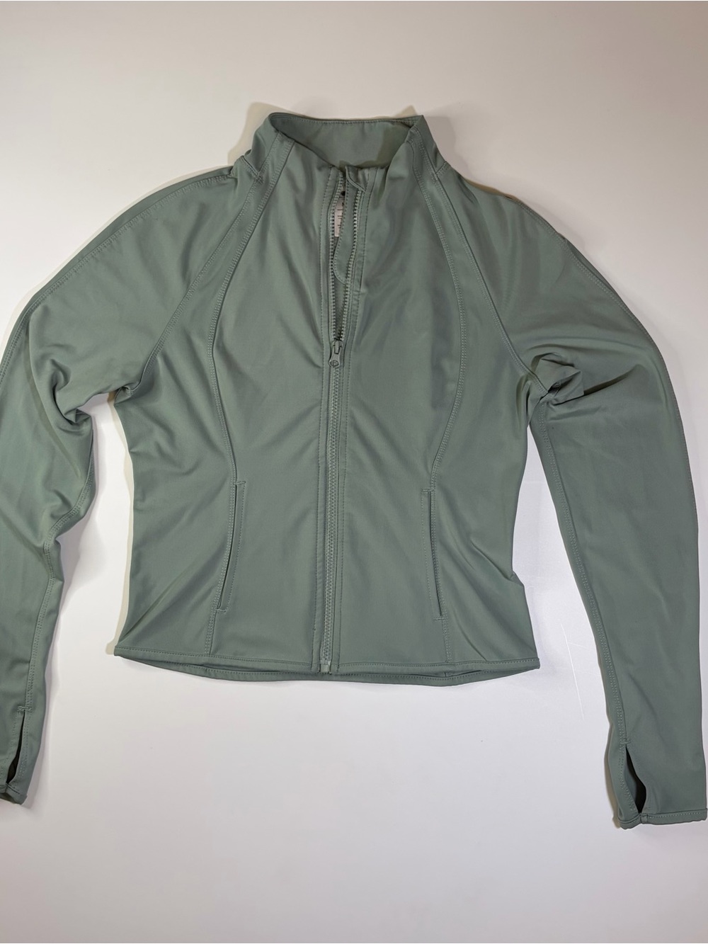 Yogalicious Lux Light Sage Green Full Zip-Up Active Jacket, women’s size medium